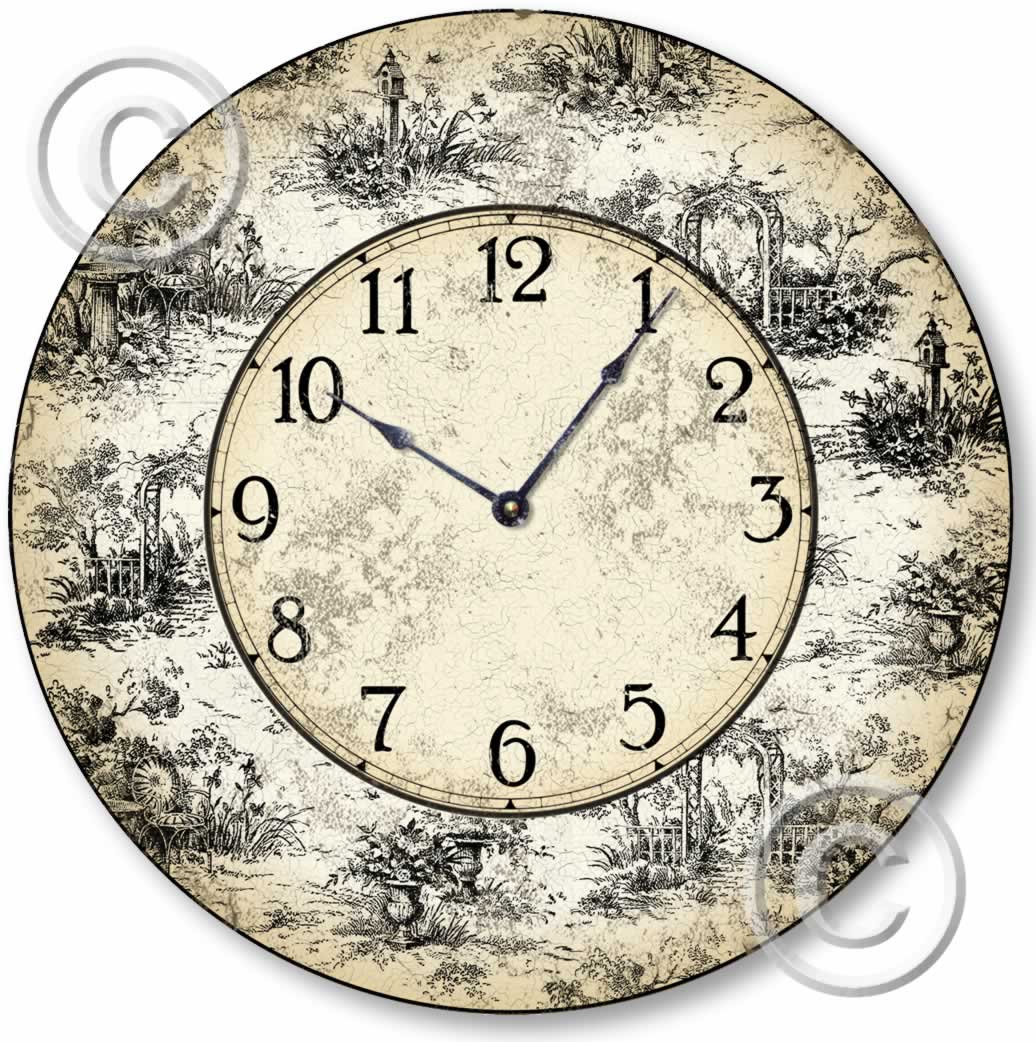 Vintage Style French Toile Clock