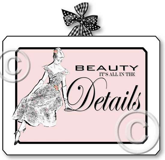 Item 1132 Pink Vintage Boudoir Beauty in Details Plaque