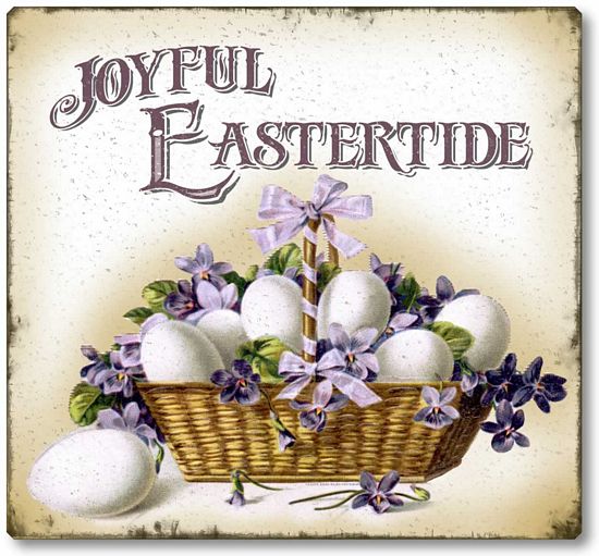 Item 12111 Vintage Style Easter Basket Plaque