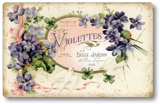 Item 1505 Violets Perfume Label Plaque