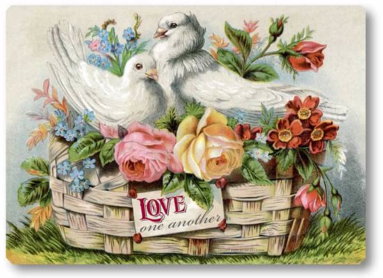 Item 44 Victorian Doves Roses Plaque