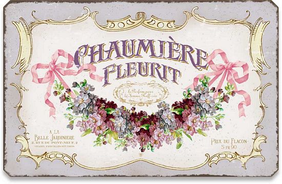 Item 5311 Vintage Style French Perfume Label Plaque
