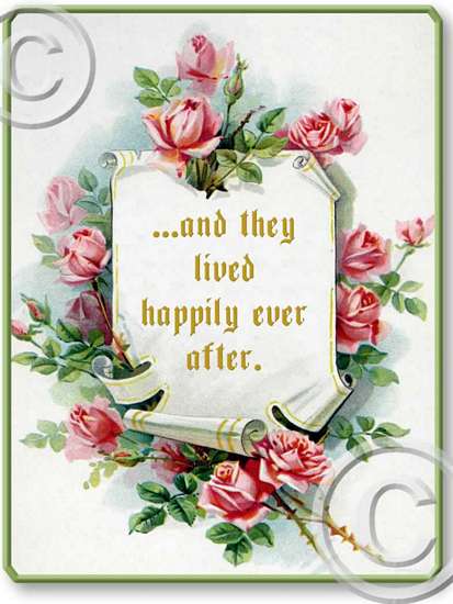 Item 80608 Pink Roses Happily Ever After Plaque