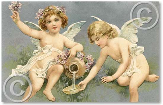 Item 81 Victorian Angels and Violets Plaque