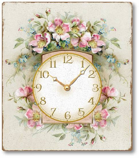 Item C1109 Romantic Pink Roses Wall Clock