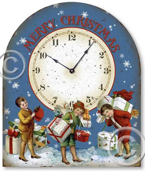 Item C1409 Vintage Victorian Style Christmas Tabletop Clock