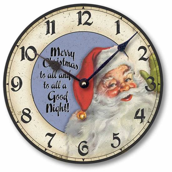 Item C1410 Classic Santa Claus Christmas Clock
