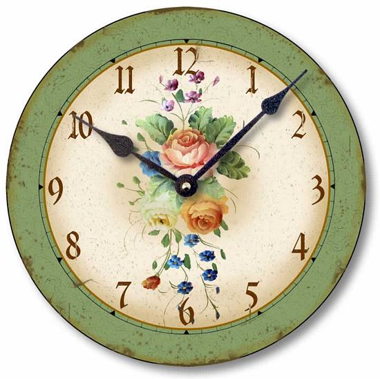 Item C2009 Vintage Style European Tole Paint Clock