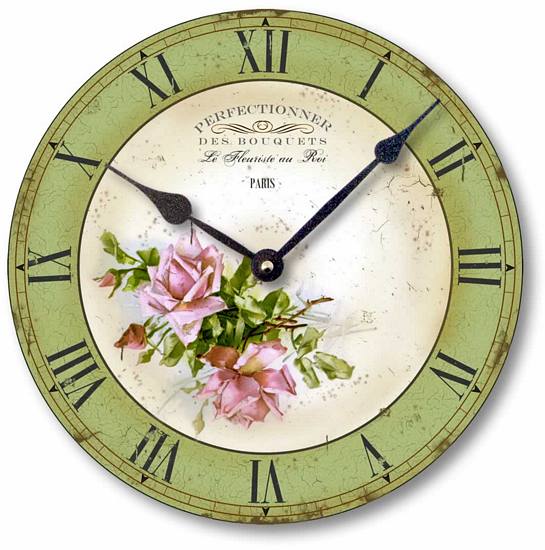 Item C2016 French Pink Rose Wall Clock