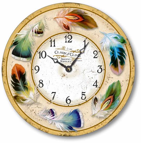 Item C2017 Vintage Style Bird Feather Clock