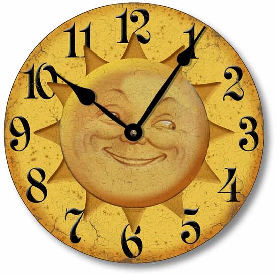 Item C5016 Vintage Style Sun Face Clock