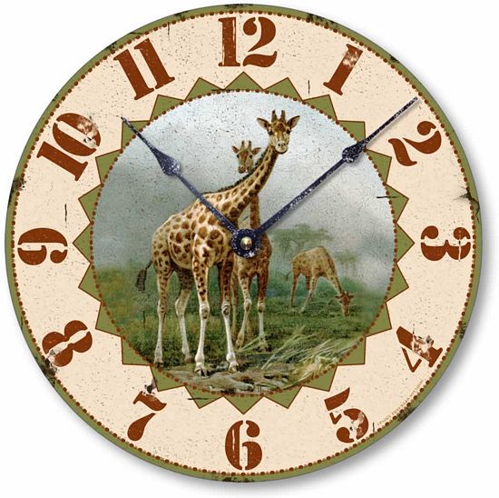 Item C5025 Vintage Style Giraffe Wall Clock