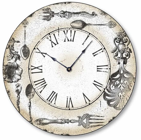 Item C5122 Antique Style Ornate Silver Wall Clock