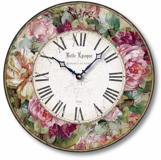 Item C8219 Victorian Style Belle Epoque Roses Clock