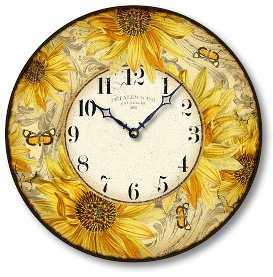 Item C8829 Vintage Style Sunflower Clock