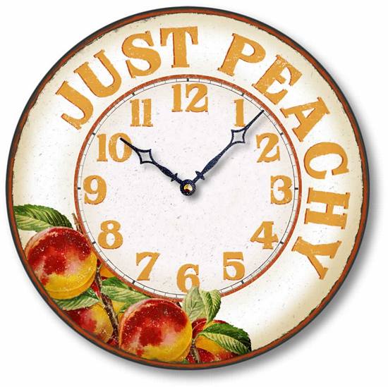 Item C8900 Casual Just Peachy Kitchen Wall Clock