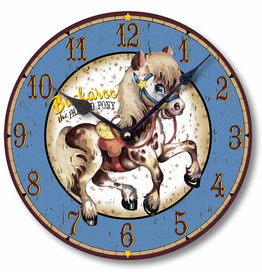 Item C9004 Vintage Style Painted Pony Retro Western Clock