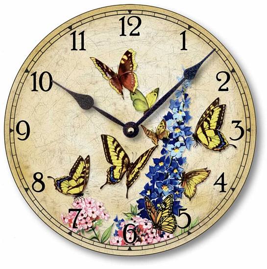 Item C9010 Vintage Style Butterflies Clock