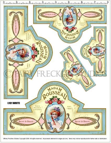 Item L101 Shabby Victorian Style French Label Decals