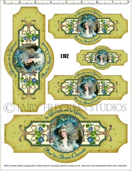 Item L102 Shabby Victorian Style Beauty Product Label Decals