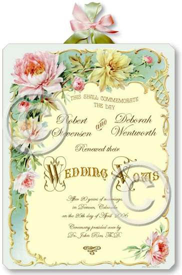 Item M305 Victorian Wedding Certificate Plaque