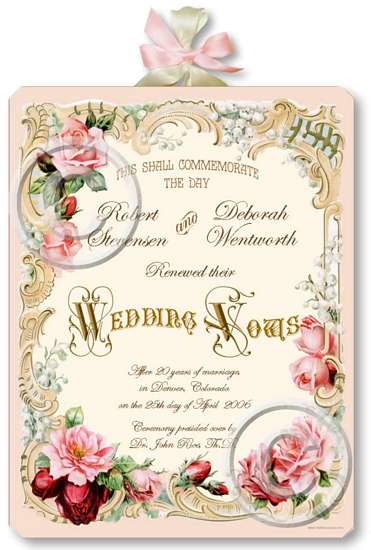 Item M307 Victorian Wedding Certificate Plaque