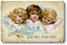 Item 05112 Vintage Style Guardian Angels Plaque
