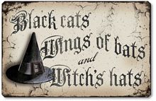 Item 10015 Vintage Style Halloween Witch Hat Plaque