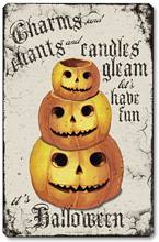 Item 10017  Vintage Style Halloween Pumpkin Plaque