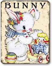 Item 10100 Vintage Style Children's Bunny Plaque
