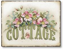 Item 1109 Vintage Style Rose Cottage Plaque