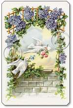 Item 128 Victorian Doves and Wisteria Plaque
