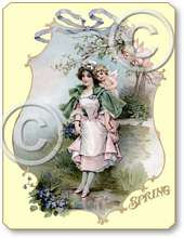 Item 142 Victorian Spring Scene Plaque
