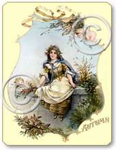 Item 144 Victorian Autumn Scene Plaque