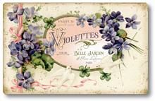Item 1505 Victorian Style Violets and Doves Perfume Label Plaque
