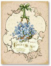 Item 20508 Sign Forget Me Nots Perfume Label Plaque