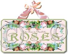 Item 2054 Pink Shabby Roses Plaque