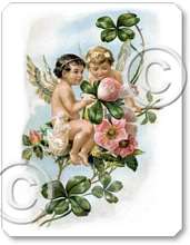 Item 20817 Fairy Angel Pink Roses Clover Sign