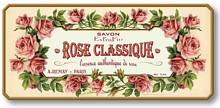 Item 2105 Vintage Style Rose Soap Label Plaque