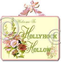 Item 2141 Rose Pink Hollyhocks Plaque