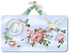 Item 2191 Doves Pink Cottage Roses Plaque