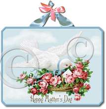Item 2221 Sign Victorian Dove Pink Roses Plaque