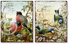 Item 257 Victorian Bird Nesting Set of 2 Plaques