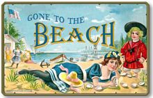 Item 2805 Victorian Style Beach Scene Plaque