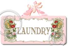 Item 3161 Pink Vintage Cottage Style Laundry Plaque