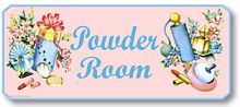 Item 3164 Pink Powder Room Fifties Style Plaque