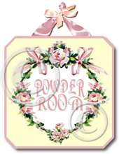 Item 4061 Powder Room Pink Roses Plaque