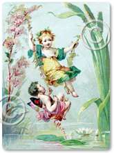 Item 50 Victorian Fairies on Swing Plaque