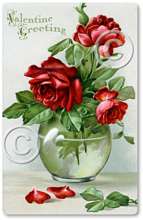 Item 51 Victorian Red Roses Valentine Plalque