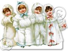 Item 796 Victorian Girls in White Fur Decoration